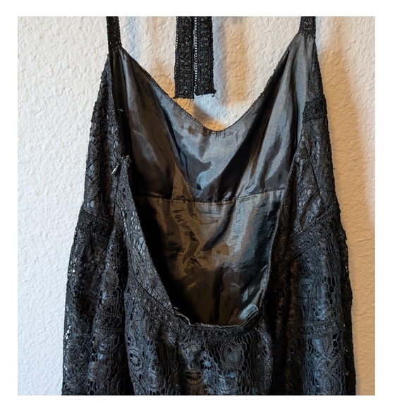 Betsey Johnson Black Prom Dress Eyelet Lace Halter Mini Cocktail Party 6 S/XS - Picture 7 of 15